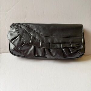Unlisted Gray Ruffle Flap Clutch Minbag